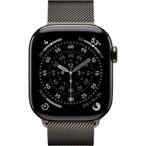 Apple Watch Series 11 42mm Slate Titanium Case with Slate Milanese Loop