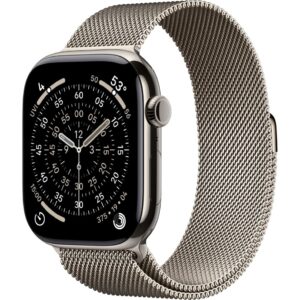 Apple Watch Series 11 46mm Natural Titanium Case with Natural Milanese Loop