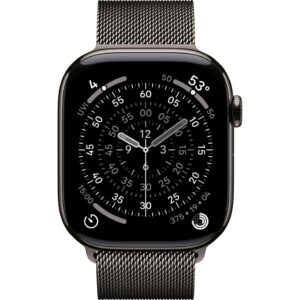 Apple Watch Series 11 46mm Slate Titanium Case with Slate Milanese Loop