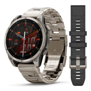 Часы Garmin Fenix 8 47mm Amoled Sapphire Titanium Graphite (светло-серый и титановый ремешок арт. 010-02904-40)