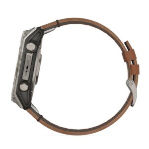 Часы Garmin Fenix 8 51mm Amoled Sapphire Titanium Graphite (серый корпус, кожаный и графитовый силиконовый ремешок арт. 010-02905-40)