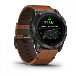 Часы Garmin Epix Pro (Gen 2) Sapphire Edition 51mm Carbon Gray DLC Titanium Chesnut Leather Band ( Коричневый Кожаный Ремешок ) Артикул: 010-02804-30