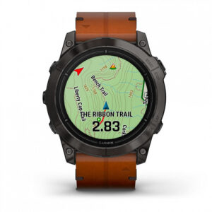 Часы Garmin Epix Pro (Gen 2) Sapphire Edition 51mm Carbon Gray DLC Titanium Chesnut Leather Band ( Коричневый Кожаный Ремешок ) Артикул: 010-02804-30