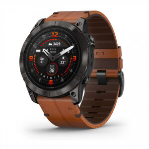 Часы Garmin Epix Pro (Gen 2) Sapphire Edition 51mm Carbon Gray DLC Titanium Chesnut Leather Band ( Коричневый Кожаный Ремешок ) Артикул: 010-02804-30