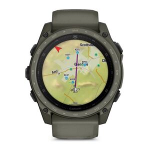 Часы Garmin Tactix 8 51mm AMOLED Cerakote Ultralight Solver Olive Drab ( оливковый силиконовый ремешок арт. 010-04553-11)